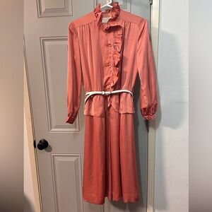 Ruffled Coral Dress 

Tokyo Style